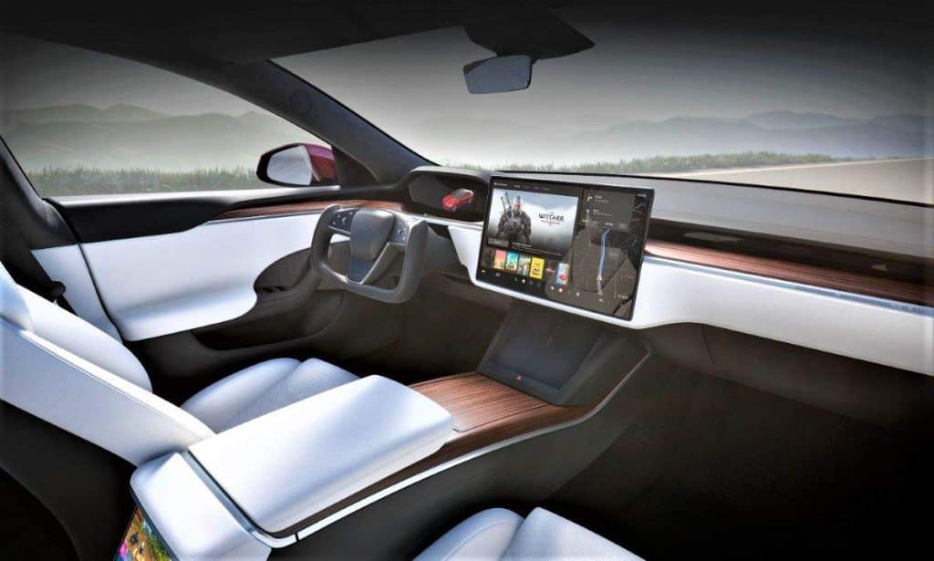 the Model S offers a standard Autopilot Basic advanced driver assistance system,
fastelectriccars