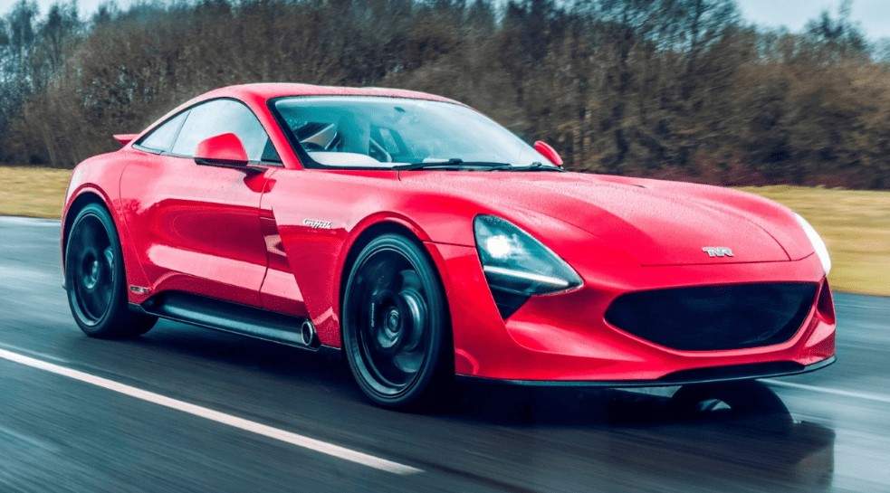 fast electric cars best EV TVR griffith-2024-review TVR red color the car of the future.